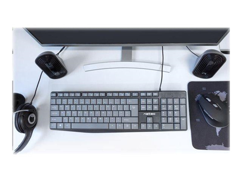 Natec Nautilus - keyboard - US - black - Tastaturen - Englisch - US - Grau