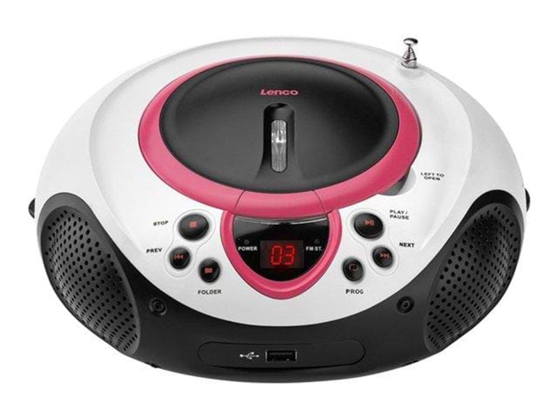 Lenco SCD-38 USB - Portable FM Radio CD and USB player - Rosa