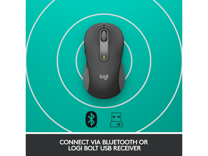 Logitech Signature M650 Large Wireless Graphite - Maus (Schwarz)