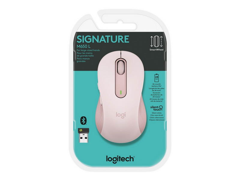 Logitech Signature M650 Large Wireless Rose - Maus (Pink)