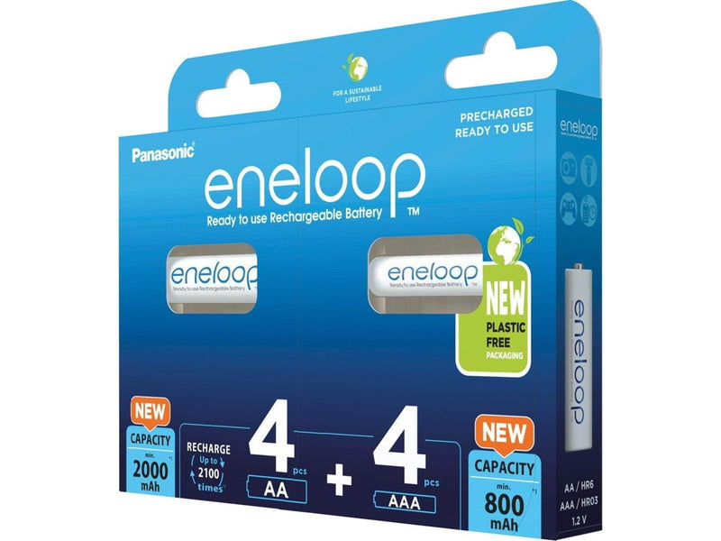 Panasonic eneloop BK-KJMCDE44E - Battery - (4 AA batteries 4 AAA batteries) 8 x AA / AAA - NiMH - ( rechargeable )