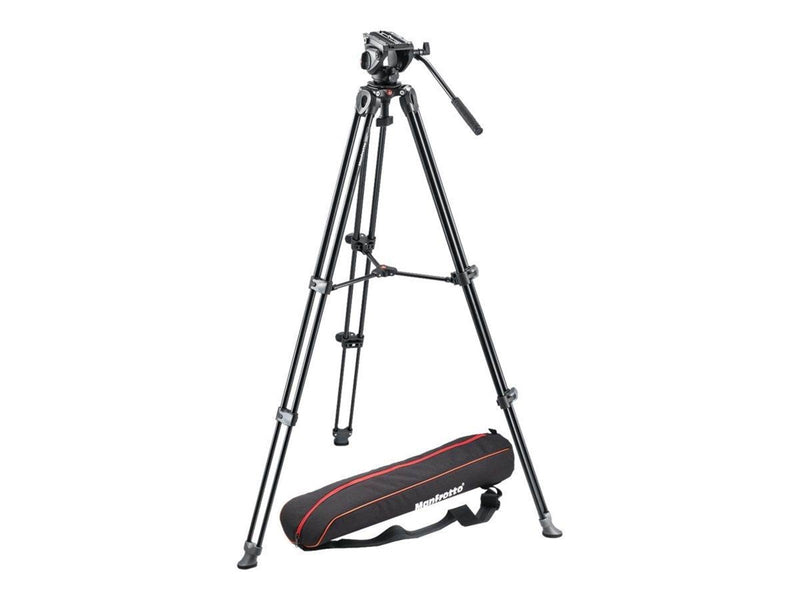 Manfrotto Tripod with fluid video head Lightweight with Side Lock