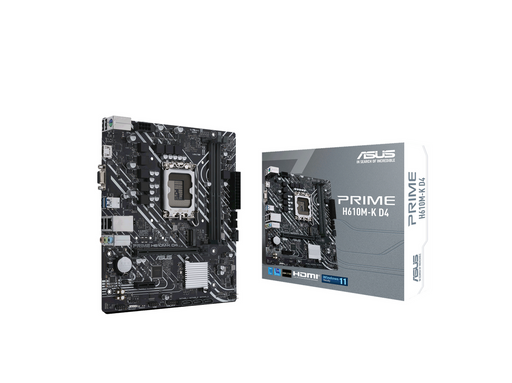 ASUS PRIME H610M-K D4 Mainboard - Intel H610 - Intel LGA1700 - DDR4 RAM - Micro-ATX