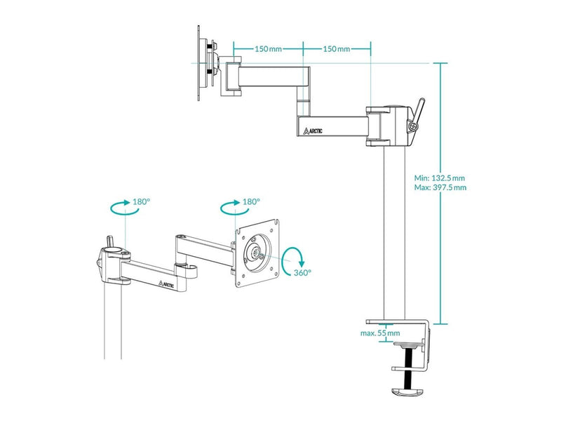Arctic X1 - Desk Mount Monitor Arm
