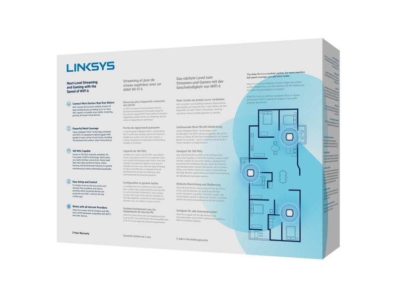 Linksys Atlas Pro 6: Dual-Band Mesh WiFi 6 System AX5400 (2-Pack) - Mesh router Wi-Fi 6