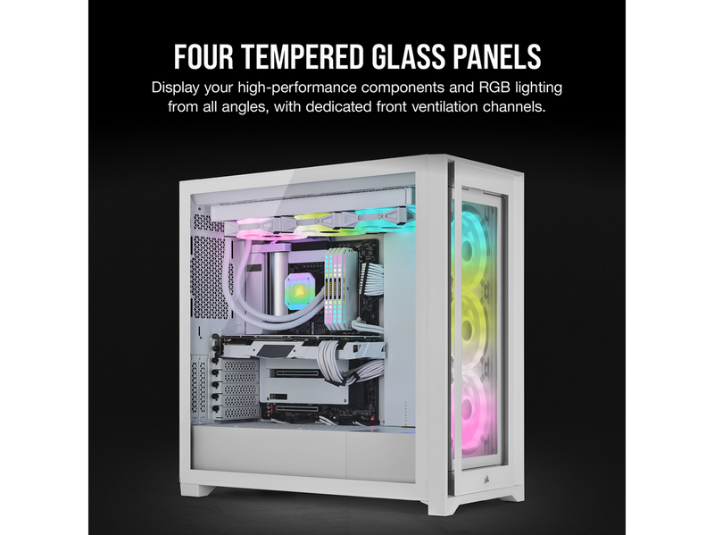 Corsair iCUE 5000X RGB QL Edition - White - Gehäuse - Miditower - Weiß