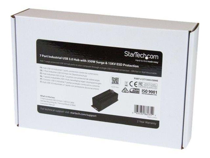 StarTech.com 7 Port Industrial USB 3.0 Hub USB-Hubs - USB 3.0 - 7 - Schwarz