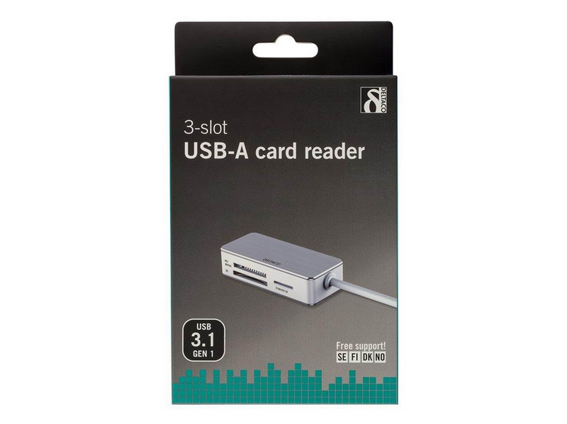 Deltaco UCR-147 - Card reader (MS PRO MS PRO Duo TransFlash SDHC microSDHC) USB 3.0