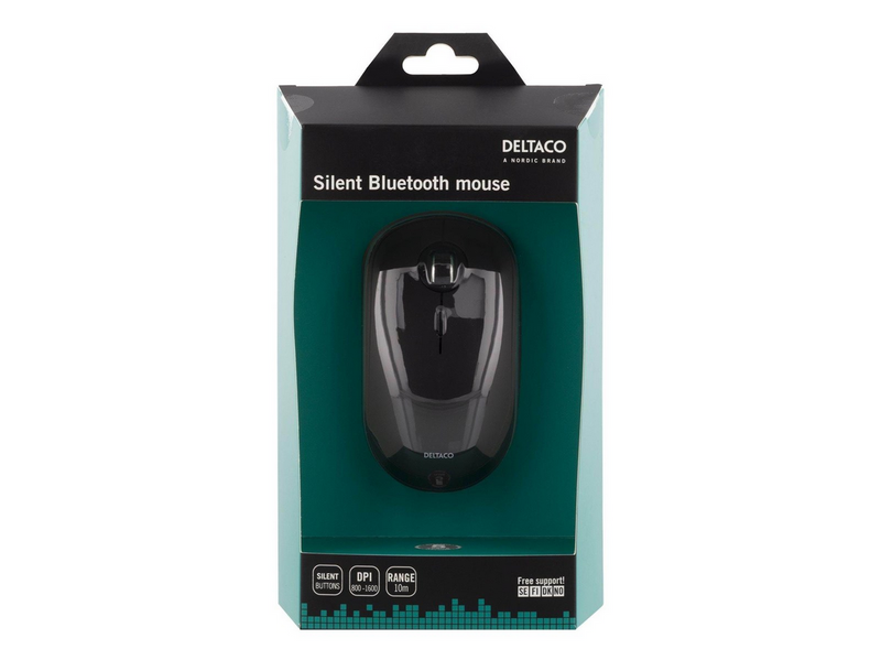 Deltaco MS-900 Silent - Mouse 4 buttons wireless Bluetooth 5.0 black - Maus (Schwarz)