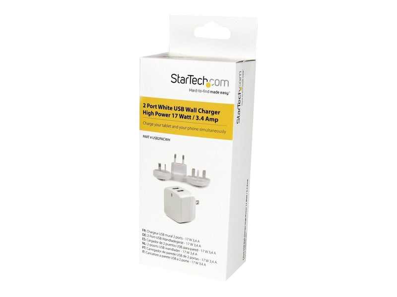 StarTech.com Dual Port USB Wall Charger 17W/3.4A