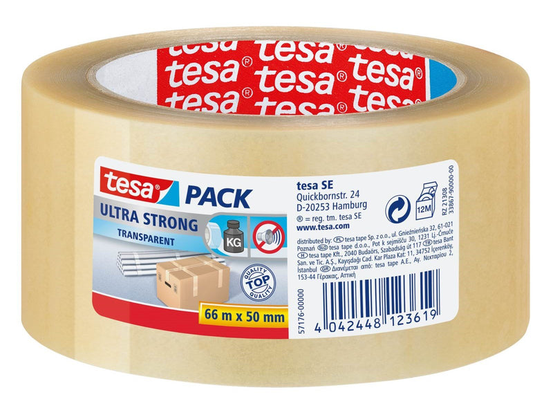 tesa pack Ultra Strong Packaging Tape 66m x 50mm Transparent