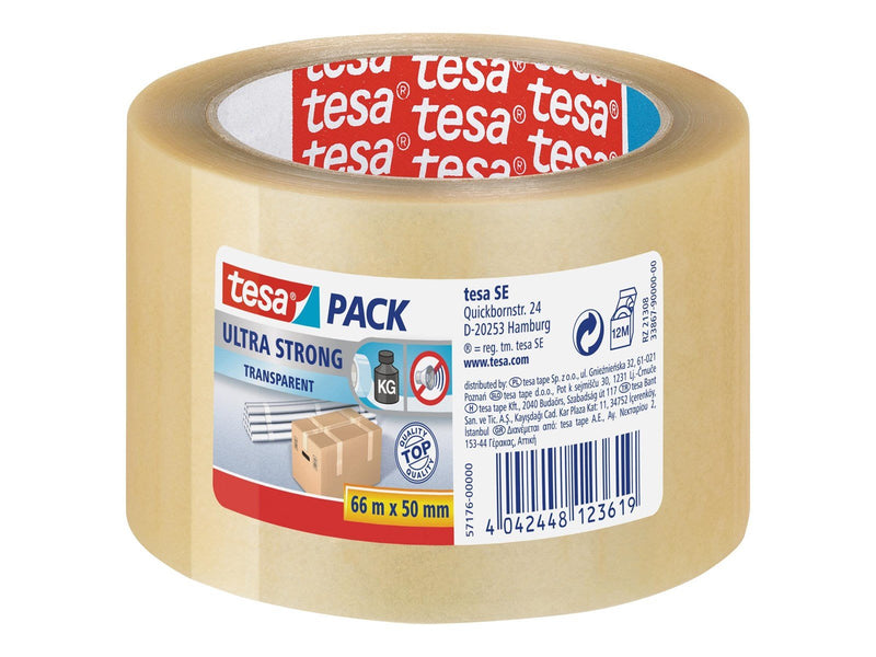 tesa pack Ultra Strong Packaging Tape 66m x 50mm Transparent