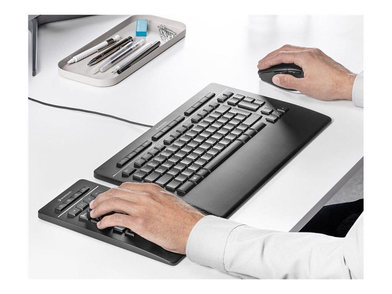 3Dconnexion Keyboard Pro with Numpad - keyboard and numeric pad set - QWERTY - Nordic - Tastatur und Ziffernsatz - Nordisch - Sc