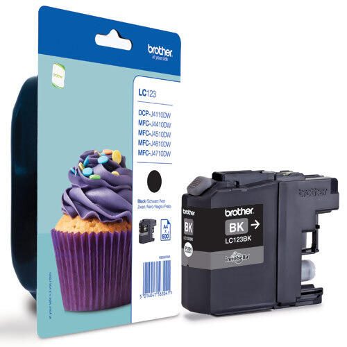 Brother Original LC-123BK Druckerpatrone schwarz 600 Seiten (LC123BK)