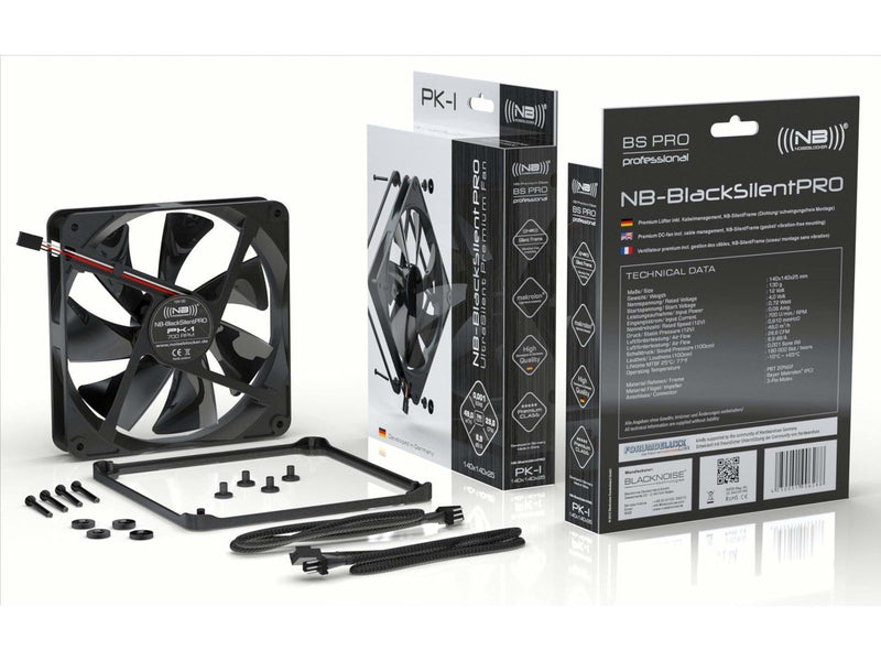 Blacknoise BlackSilent Pro PK-PS - Gehäuselüfter - 140mm - Schwarz - 29 dBA