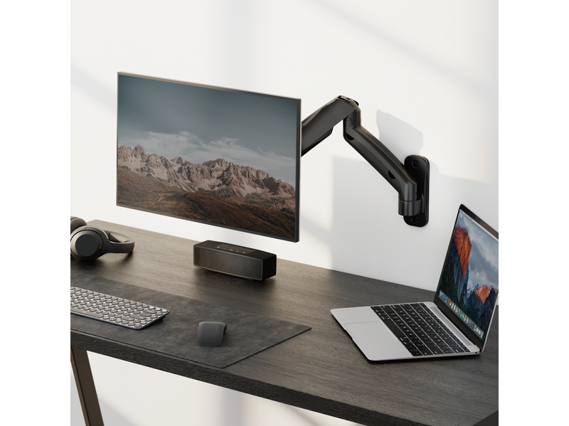 DUTZO Monitorarm für 1 Monitor (17"-32") - Wandmontage Version (Schwarz)