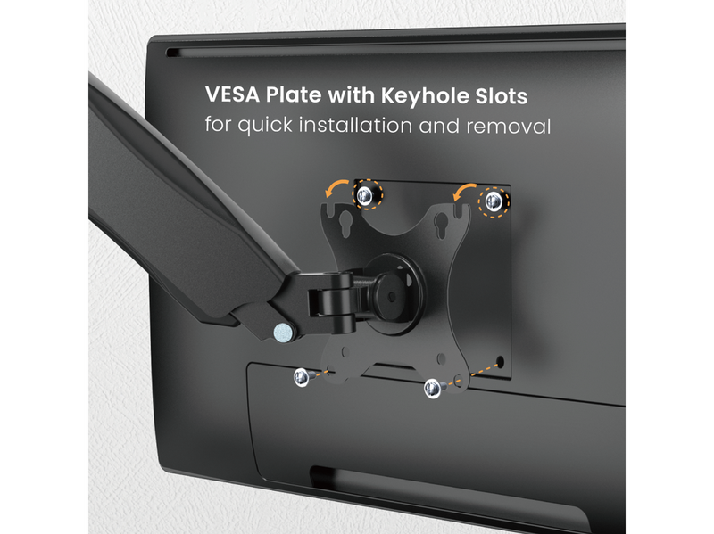 DUTZO Monitorarm für 2 Monitore (17"-32") - Wandmontage Version (Schwarz)