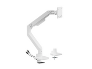 DUTZO Monitorarm für 1 Monitor (bis zu 49") - Heavy Duty mit USB A- und C-Anschlüssen - Weiß