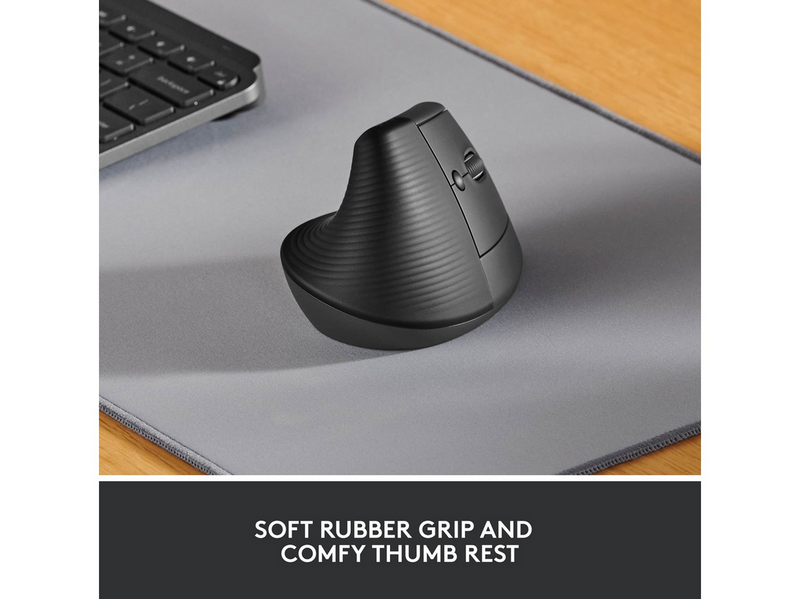 Logitech Lift Right Vertical - Graphite - Ergonomische Maus (Schwarz)