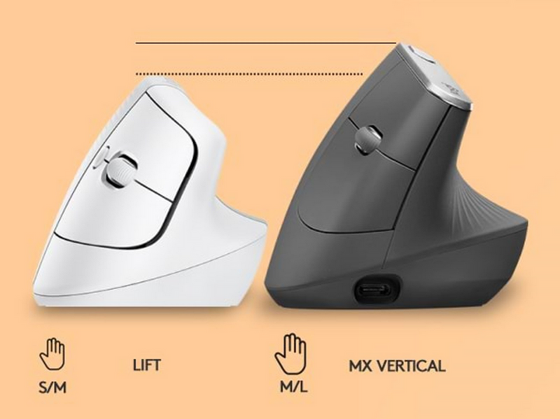 Logitech Lift Right Vertical - Graphite - Ergonomische Maus (Schwarz)