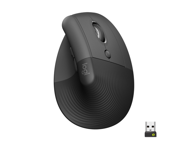 Logitech Lift Right Vertical - Graphite - Ergonomische Maus (Schwarz)