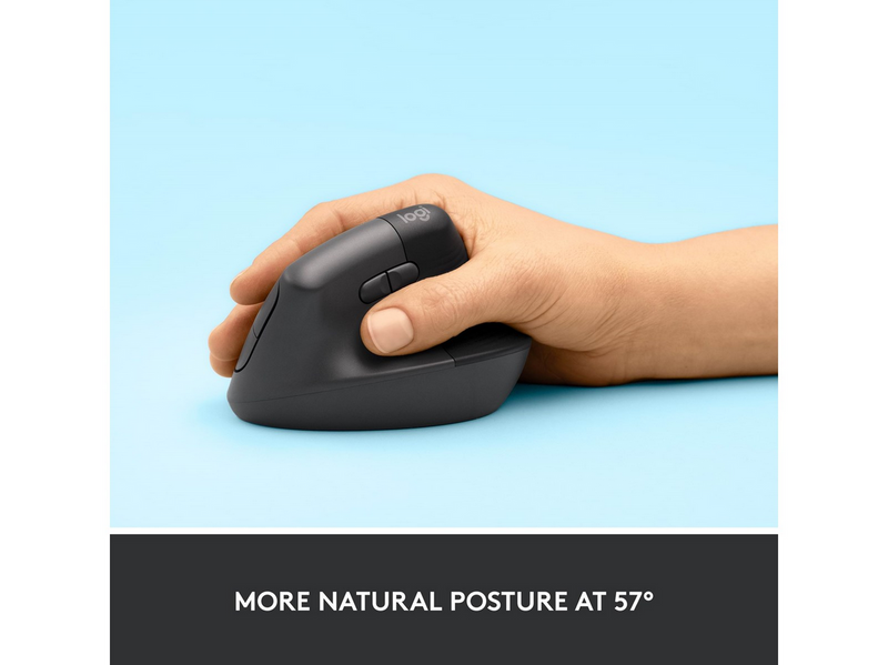 Logitech Lift Right Vertical - Graphite - Ergonomische Maus (Schwarz)