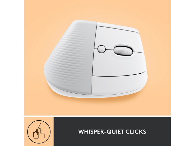Logitech Lift Right Vertical - White - Ergonomische Maus (Weiß)