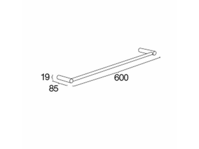 Pressalit Towel rail 600 x 8.5 mm brushed brass