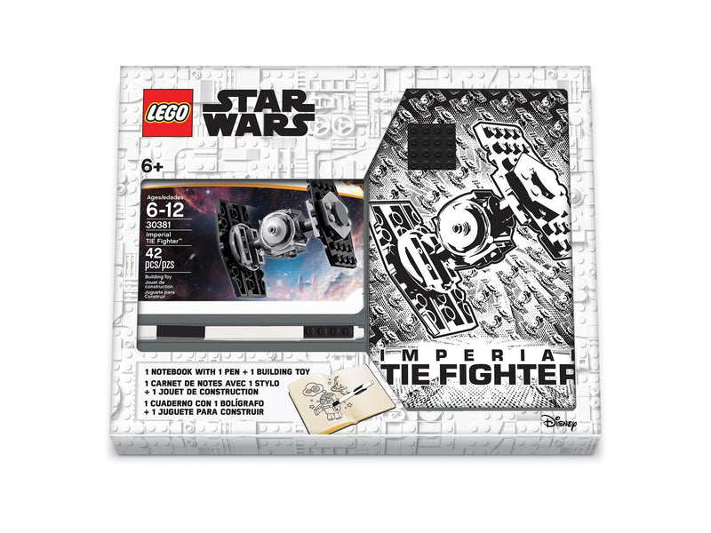 Euromic LEGO Star Wars Note book with 4x4 black brick 1 pen and building toy