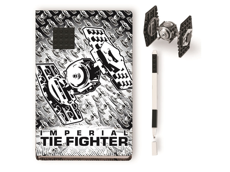 Euromic LEGO Star Wars Note book with 4x4 black brick 1 pen and building toy