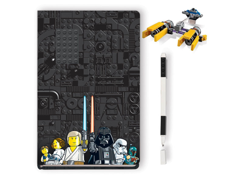 Euromic LEGO Star Wars Note book with 4x6 black brick 1 pen and building toy