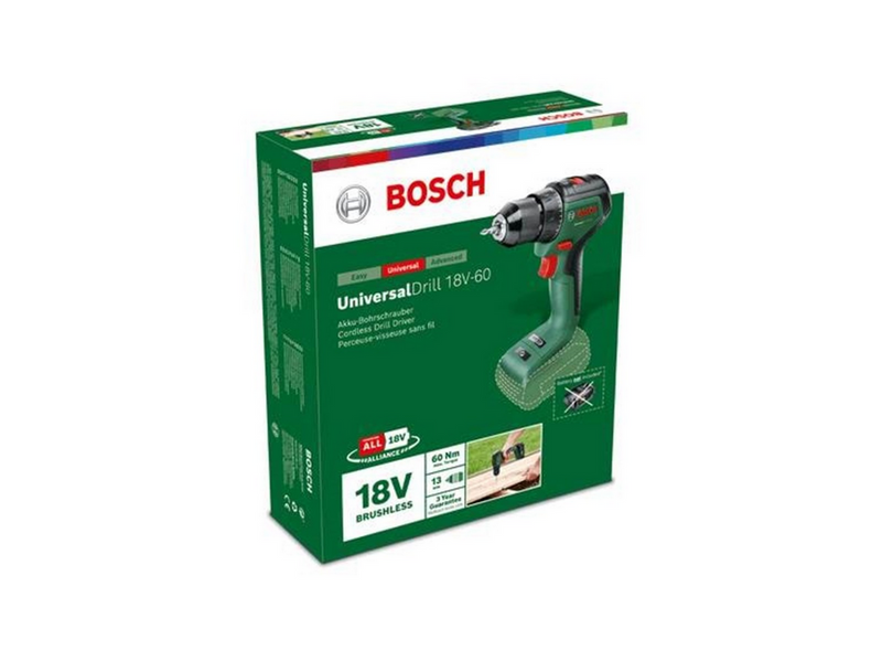Bosch Cordless Drill Driver UniversalDrill 18V-60 2X2.0AH
