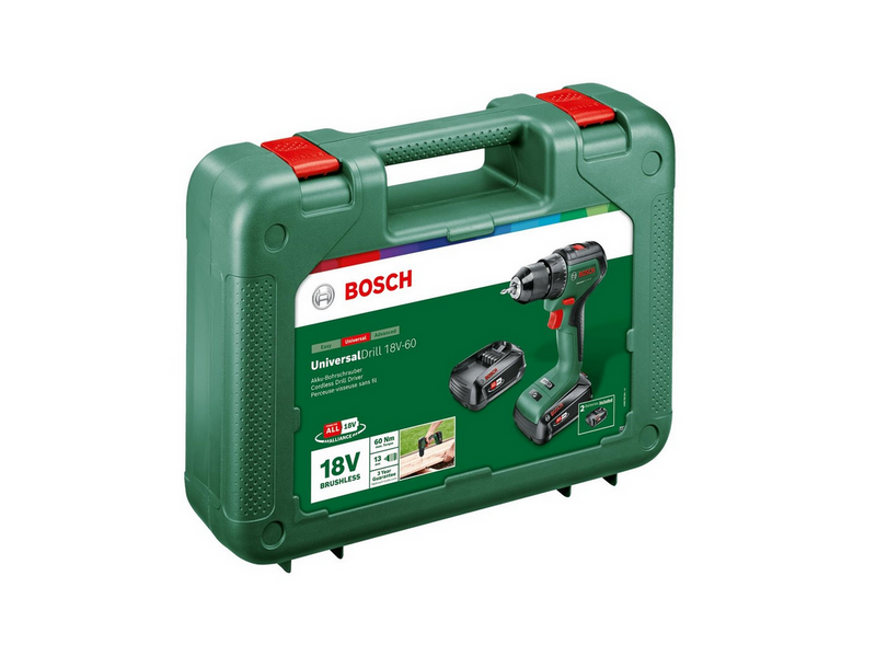 Bosch Cordless Drill Driver UniversalDrill 18V-60 2X2.0AH