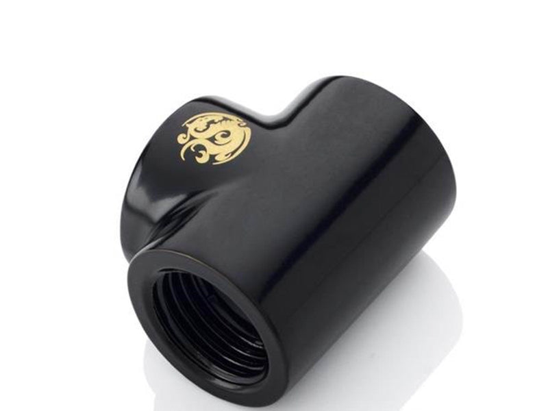 Bitspower Matt Black T-Block With Triple IG1/4"