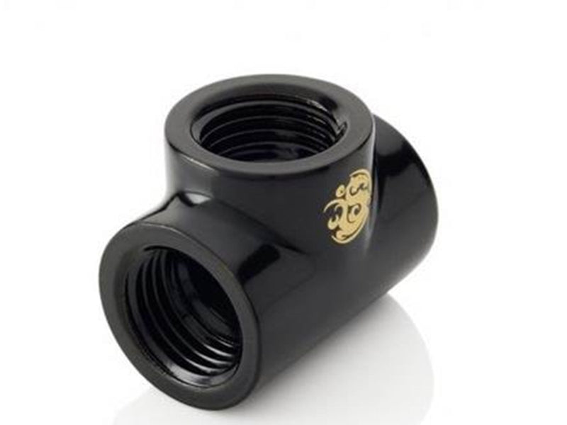 Bitspower Matt Black T-Block With Triple IG1/4"