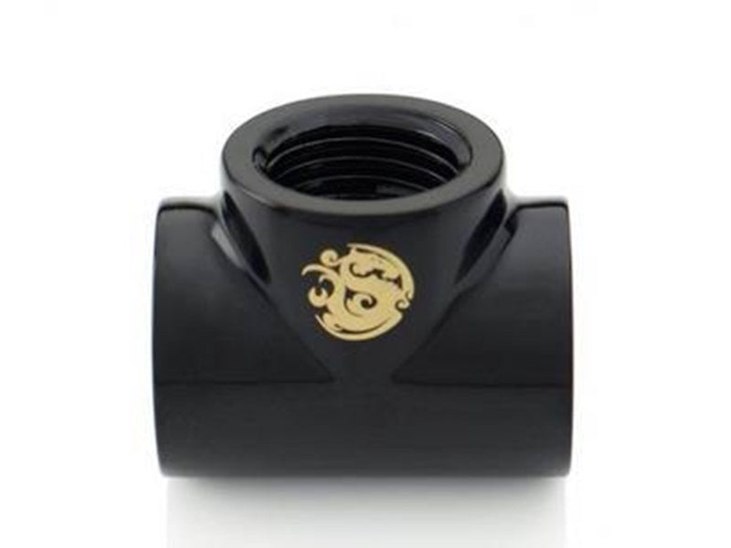 Bitspower Matt Black T-Block With Triple IG1/4"