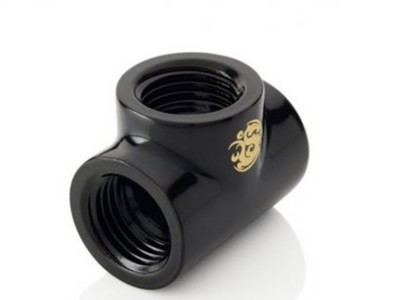 Bitspower Matt Black T-Block With Triple IG1/4"