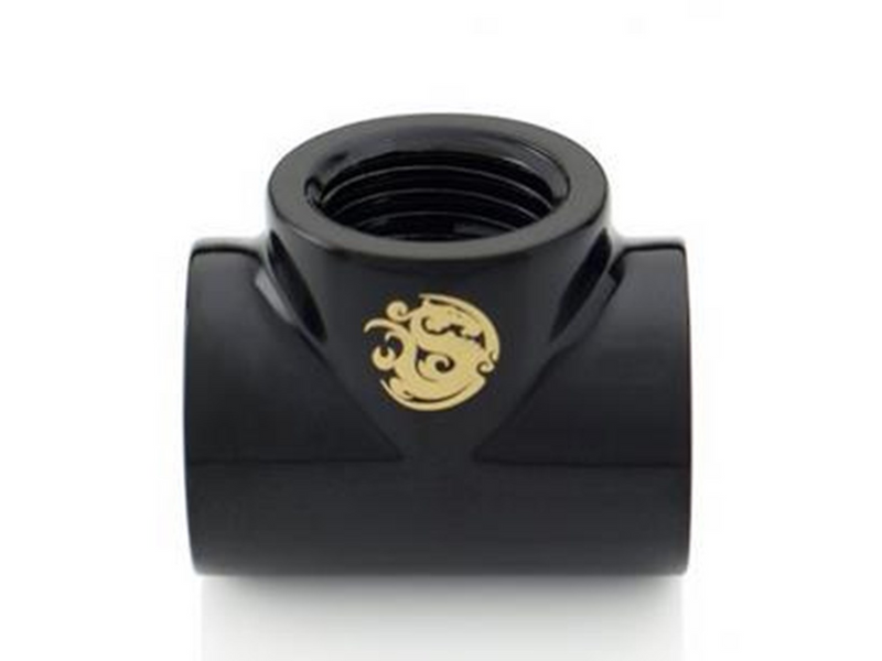 Bitspower Matt Black T-Block With Triple IG1/4"