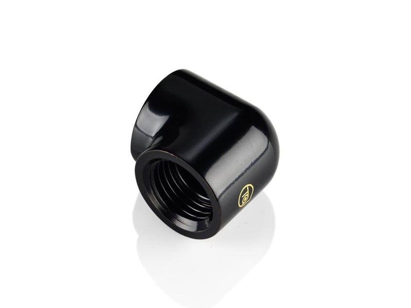 Bitspower 90-Degree With Dual Inner G1/4" Extender Fitting (Glorious Black) (2 PCS )
