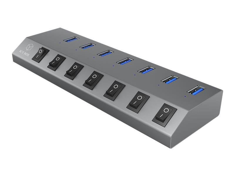 RaidSonic ICY BOX USB-Hubs - USB 3.2 - 7 - Grau