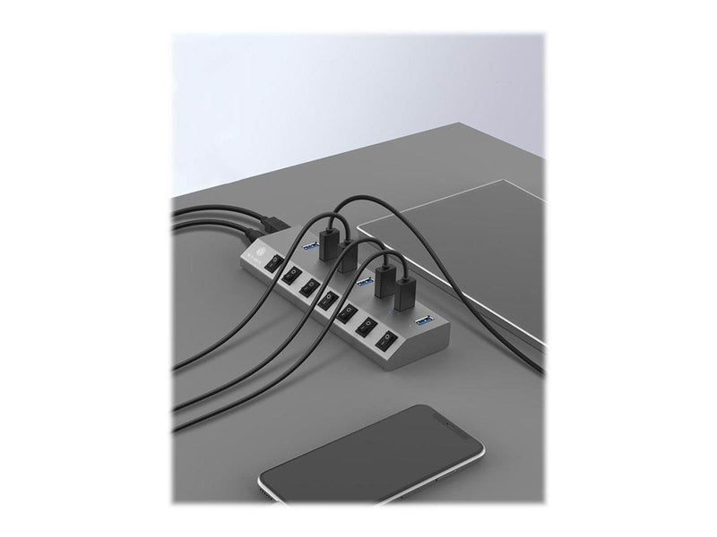 RaidSonic ICY BOX USB-Hubs - USB 3.2 - 7 - Grau