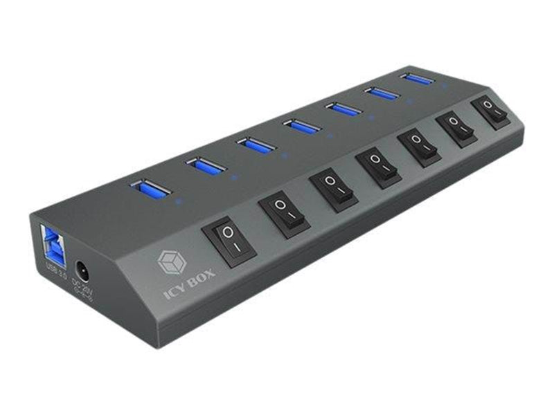 RaidSonic ICY BOX USB-Hubs - USB 3.2 - 7 - Grau
