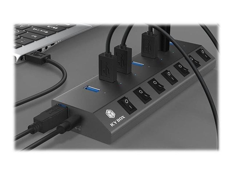 RaidSonic ICY BOX USB-Hubs - USB 3.2 - 7 - Grau