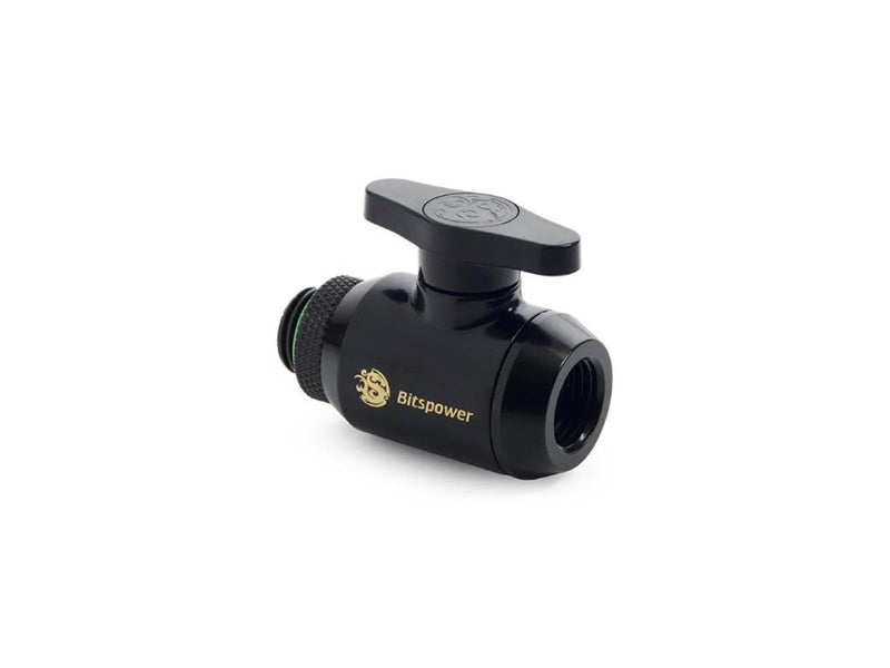 Bitspower Matt Black Mini Valve Rotary G1/4"& Inner G14"With Black Handle