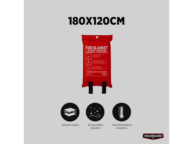 Housegard Fire blanket 120x180 cm Red Silicone coated