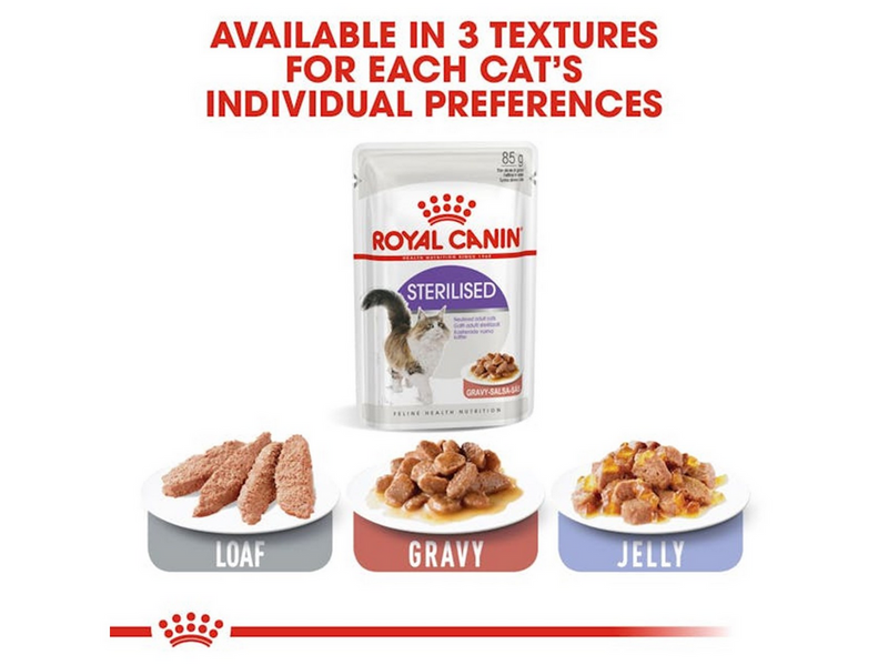Royal Canin Sterilised Chunks In Gravy 85g (12-Pack)
