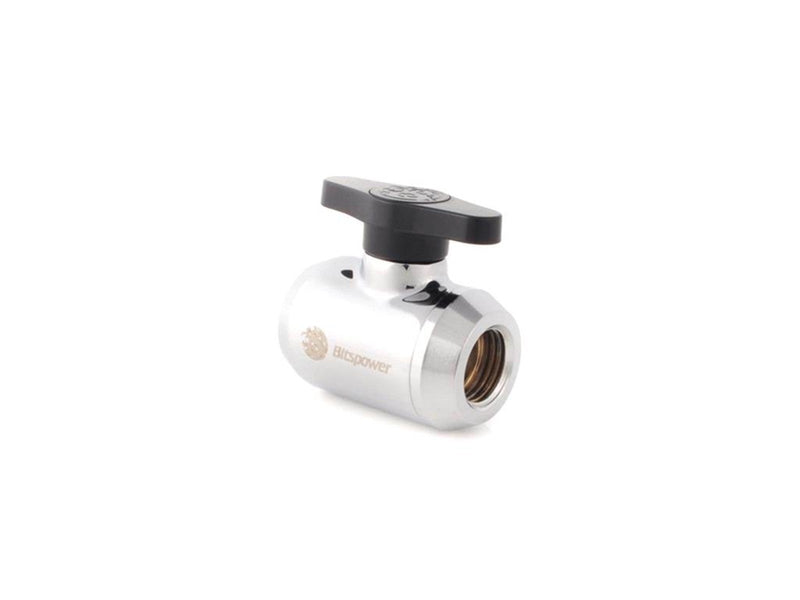 Bitspower Silver Shining Mini Valve With Black Handle