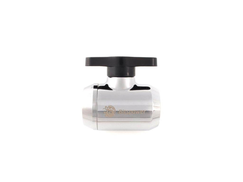Bitspower Silver Shining Mini Valve With Black Handle