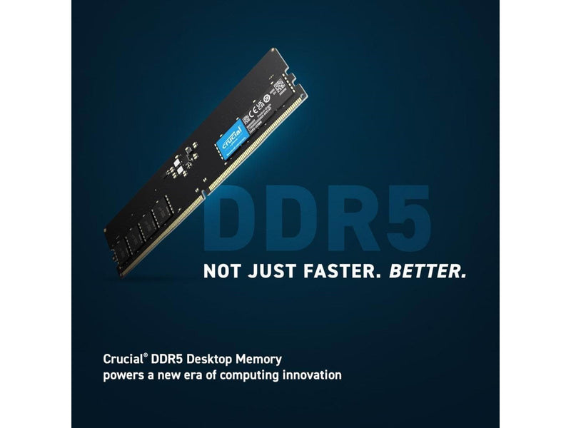 Crucial Classic DDR5-4800 - 32GB - CL40 - Dual Channel (2 pcs) - Intel XMP - Schwarz