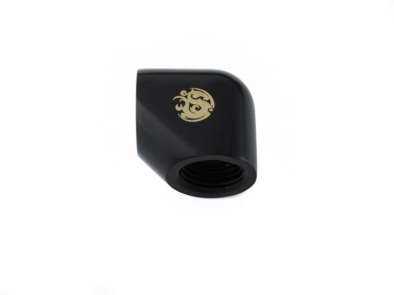 Bitspower Matt Black 90-Degree With Dual Inner G1/4" Extender